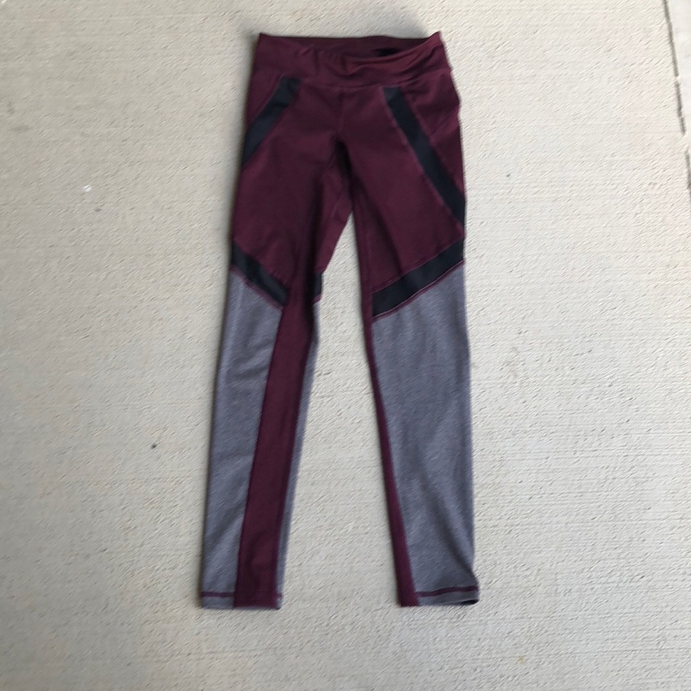Forever 21 Maroon and Grey Leggings